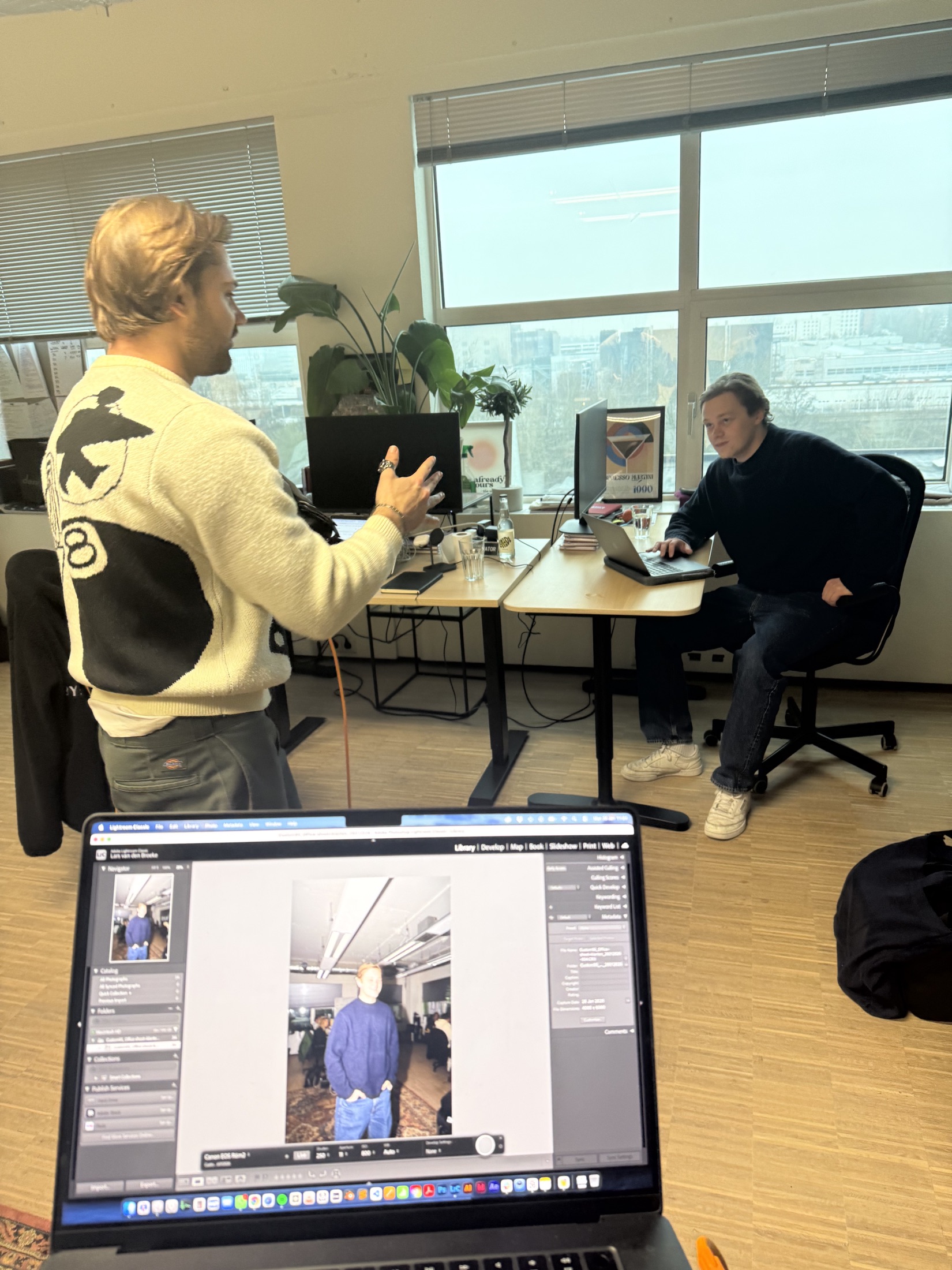 Behind the scenes at the Custom95 office shoot